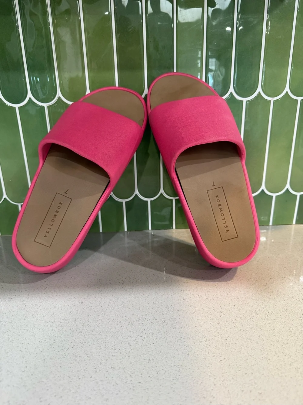 Yellow Box Hot Pink Slide Sandals - Picture 2 of 5